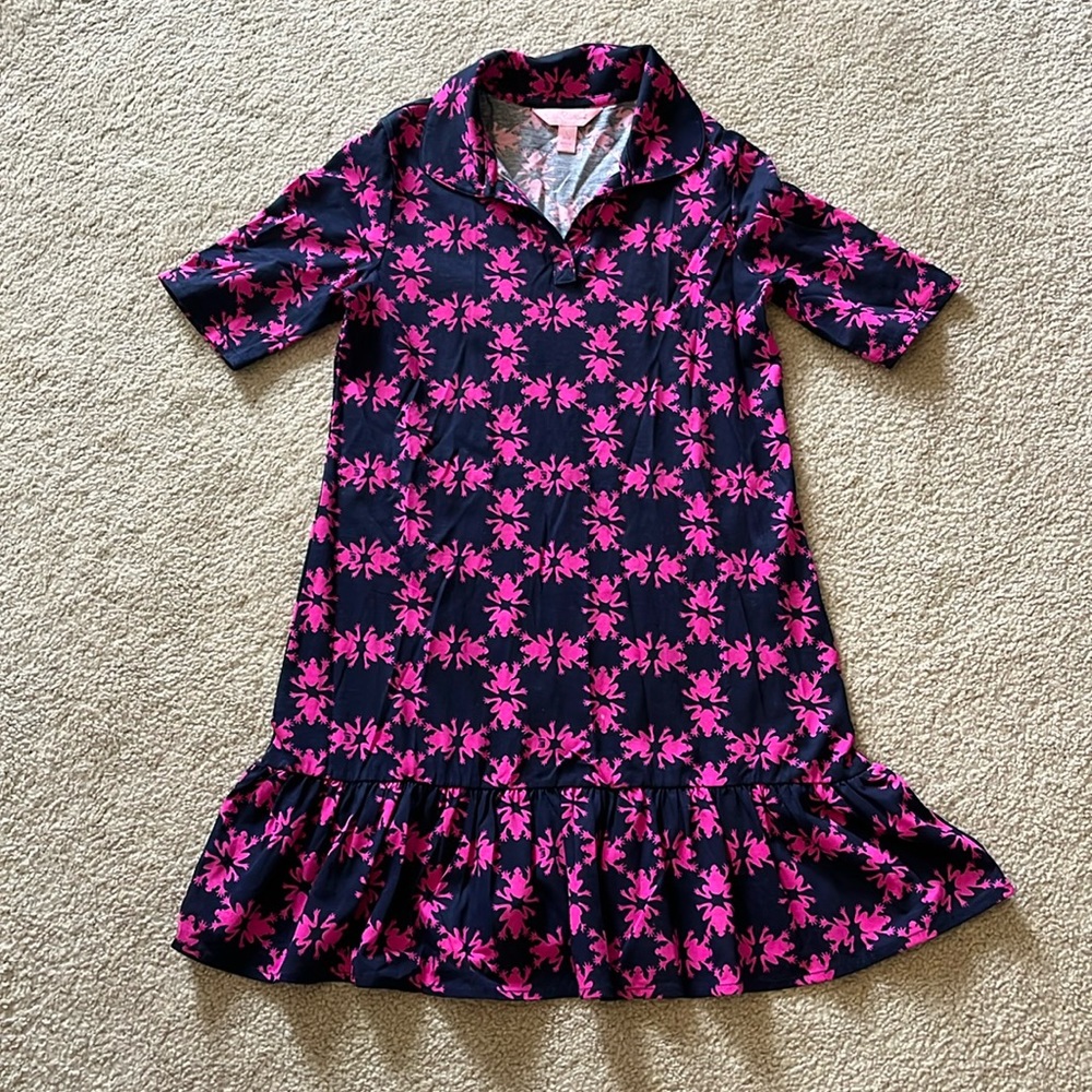 Lily Pulitzer navy & pink girls 8/10 dress